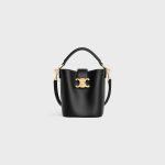 MINI BUCKET LOUISE IN SMOOTH CALFSKIN BLACK